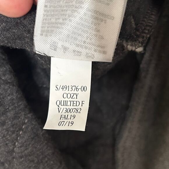 Banana Republic Men Small Gray Quilted Sweater Jacket Full Zip Cozy Lightweight - Picture 8 of 9